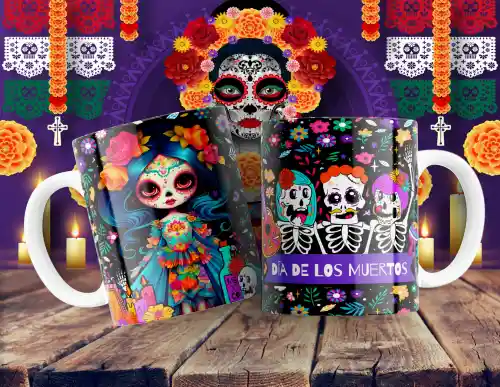 vectores plantilas CATRINA,DÍA DE MUERTOS,HALLOWEEN,